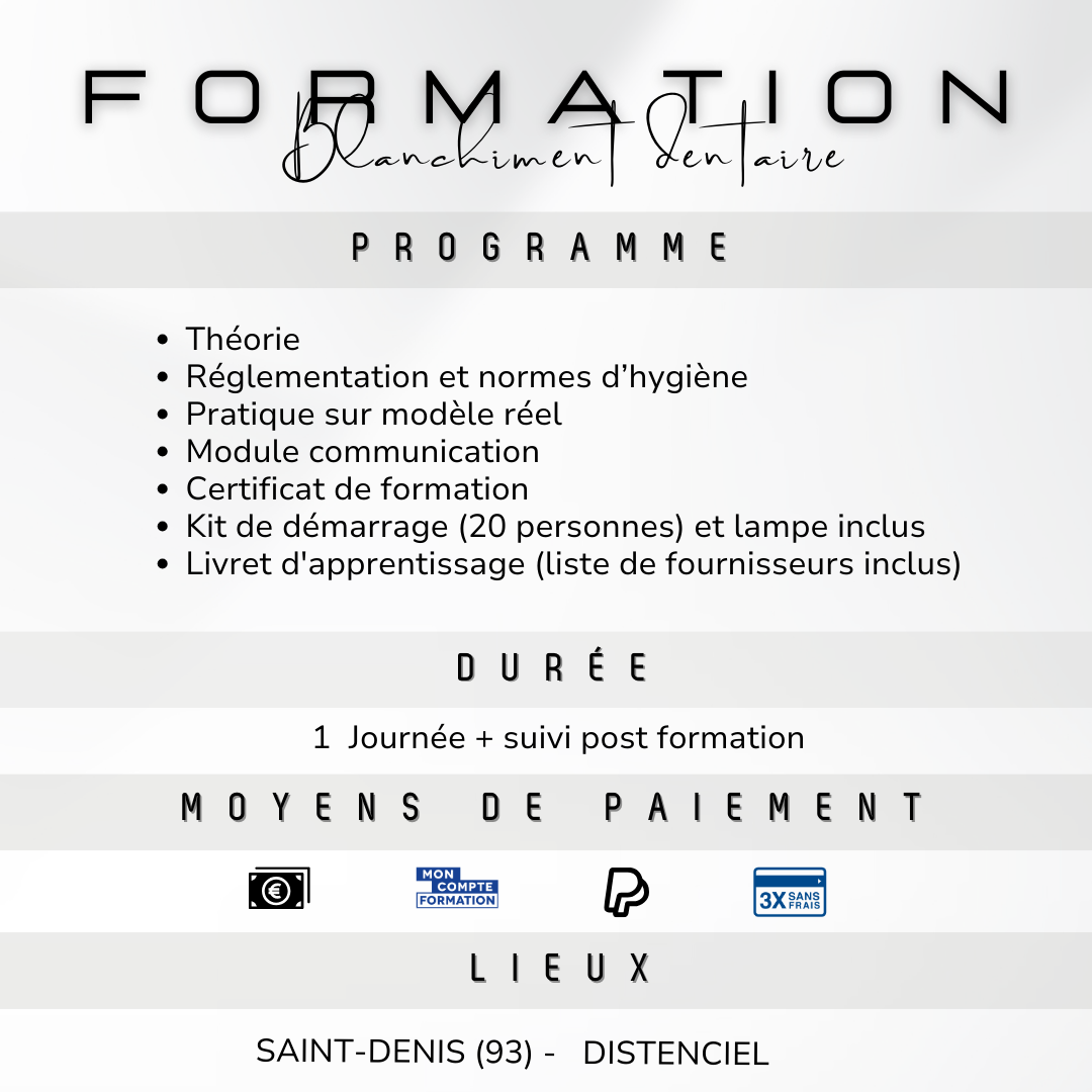 Formation Blanchiment dentaire